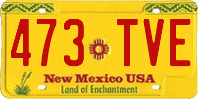 NM license plate 473TVE