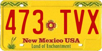 NM license plate 473TVX
