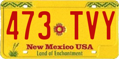 NM license plate 473TVY