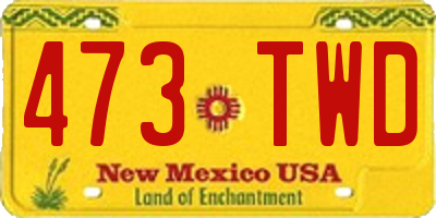 NM license plate 473TWD