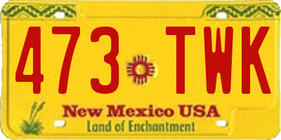 NM license plate 473TWK