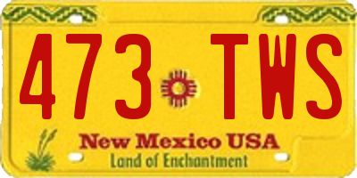 NM license plate 473TWS