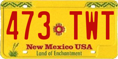 NM license plate 473TWT
