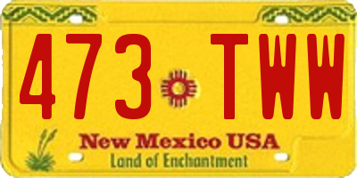 NM license plate 473TWW