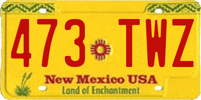 NM license plate 473TWZ