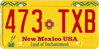 NM license plate 473TXB