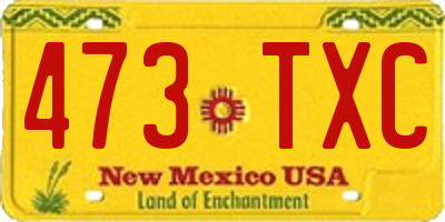 NM license plate 473TXC