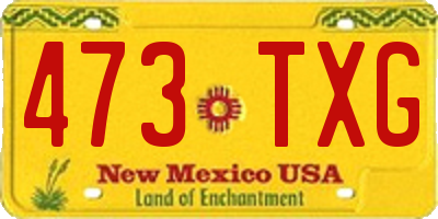 NM license plate 473TXG