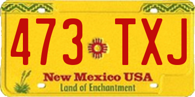 NM license plate 473TXJ