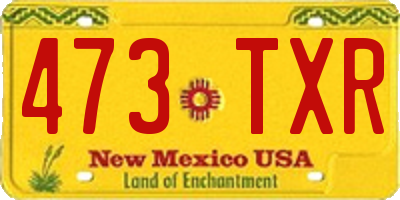 NM license plate 473TXR