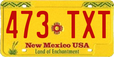 NM license plate 473TXT