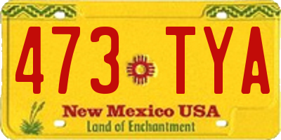 NM license plate 473TYA