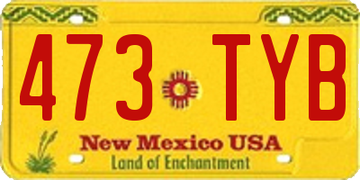 NM license plate 473TYB
