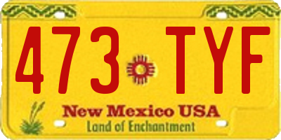 NM license plate 473TYF