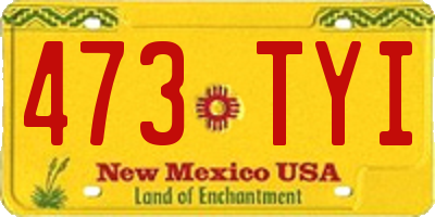 NM license plate 473TYI
