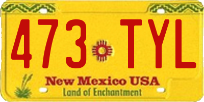 NM license plate 473TYL