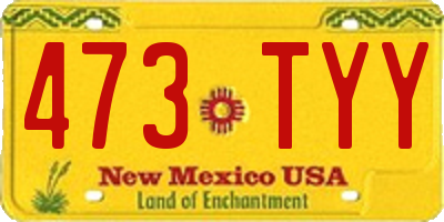 NM license plate 473TYY
