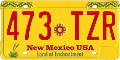 NM license plate 473TZR