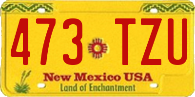 NM license plate 473TZU