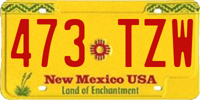 NM license plate 473TZW