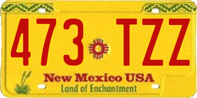 NM license plate 473TZZ