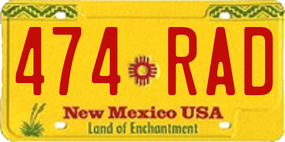 NM license plate 474RAD