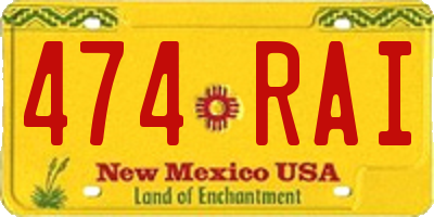 NM license plate 474RAI