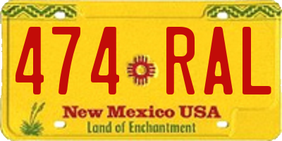 NM license plate 474RAL