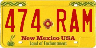 NM license plate 474RAM