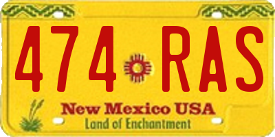 NM license plate 474RAS