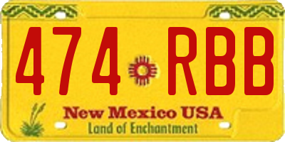 NM license plate 474RBB