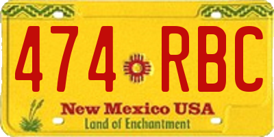 NM license plate 474RBC