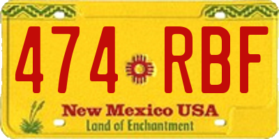 NM license plate 474RBF