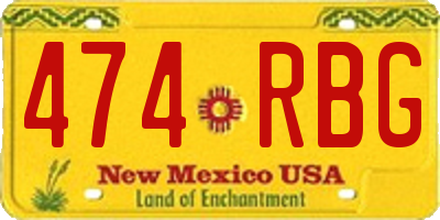 NM license plate 474RBG