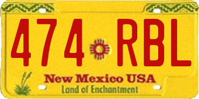 NM license plate 474RBL