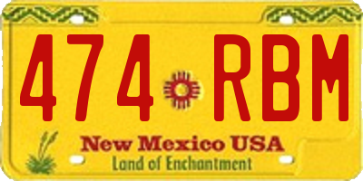 NM license plate 474RBM