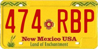 NM license plate 474RBP