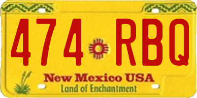 NM license plate 474RBQ