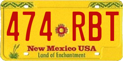 NM license plate 474RBT