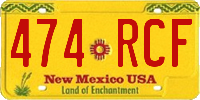 NM license plate 474RCF