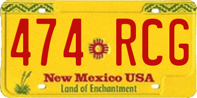 NM license plate 474RCG