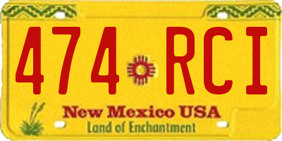 NM license plate 474RCI
