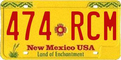 NM license plate 474RCM