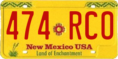 NM license plate 474RCO