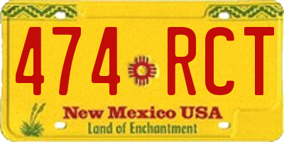 NM license plate 474RCT