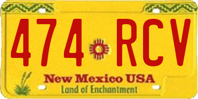 NM license plate 474RCV