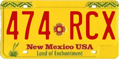 NM license plate 474RCX