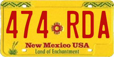 NM license plate 474RDA
