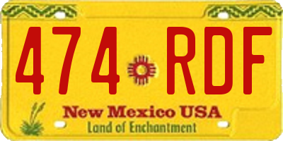 NM license plate 474RDF