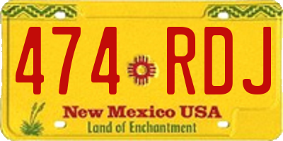 NM license plate 474RDJ